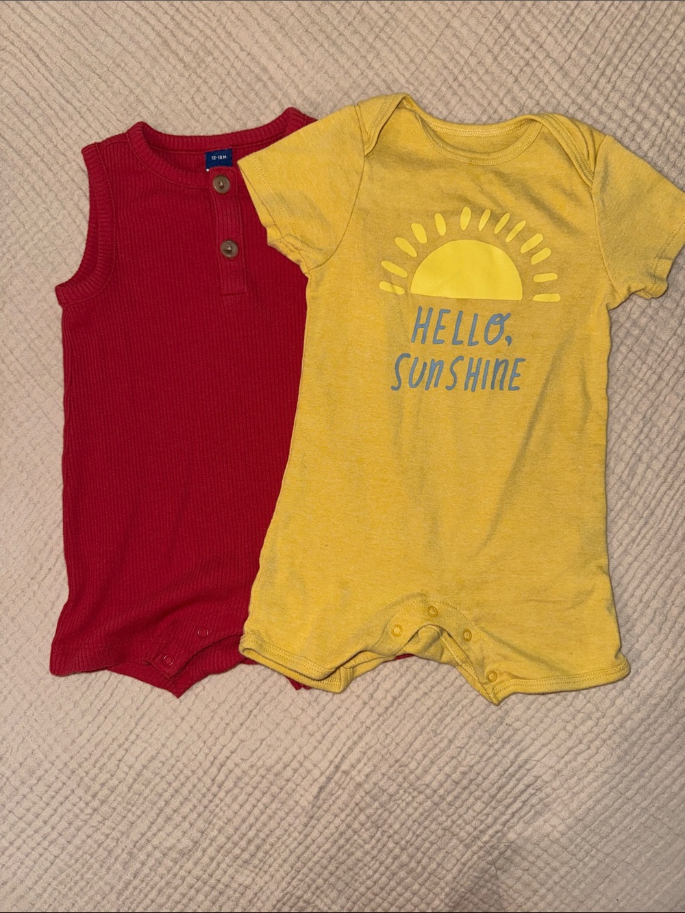 Set of 2 Short-Sleeve One-Piece Bodysuit for Kids